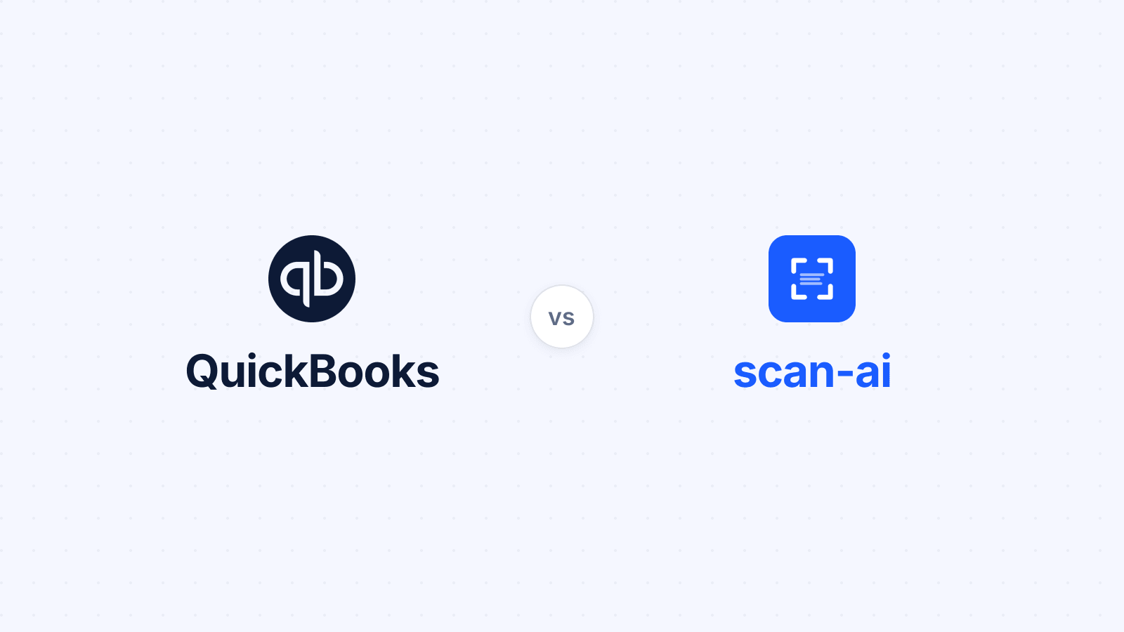 QuickBooks logo beside the scan-ai logo, a side-by-side comparison