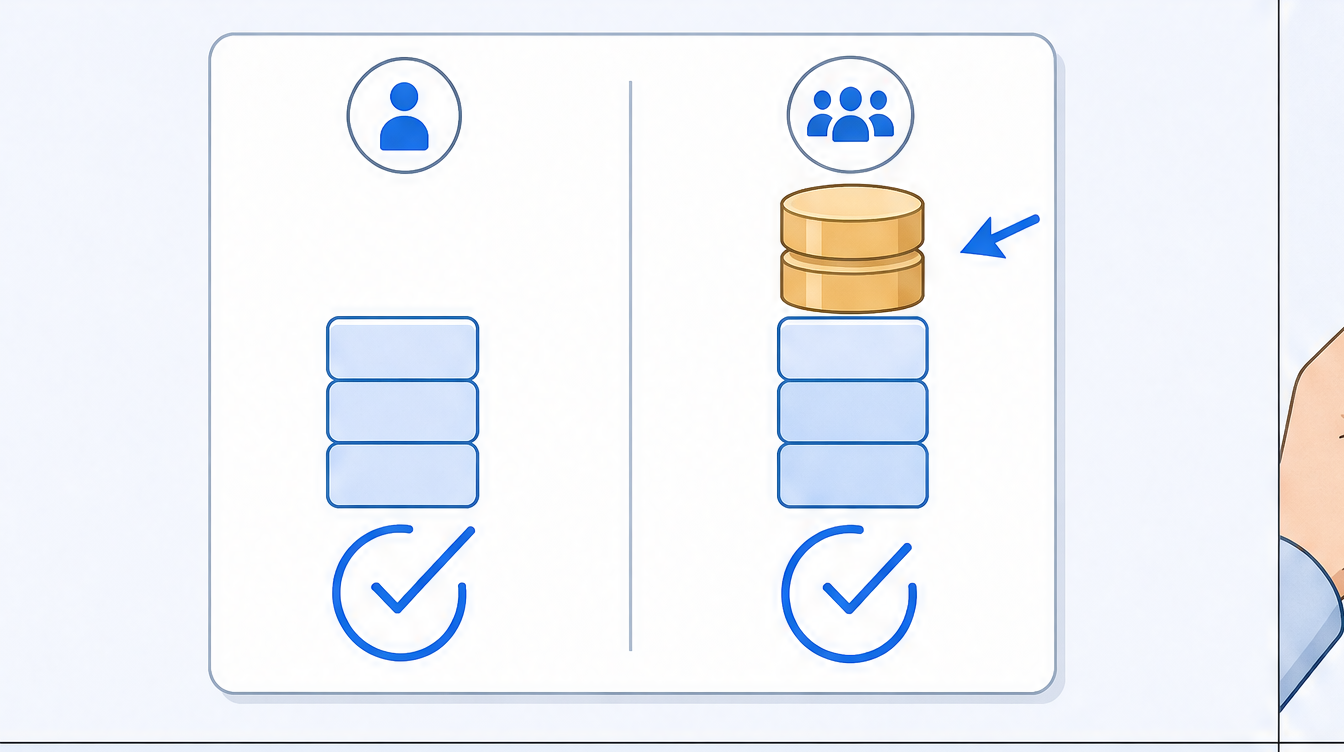 Two stacked cost columns: a short one ending in an open blue check, and a taller one with an extra coin block added partway up for a receipt-capture add-on